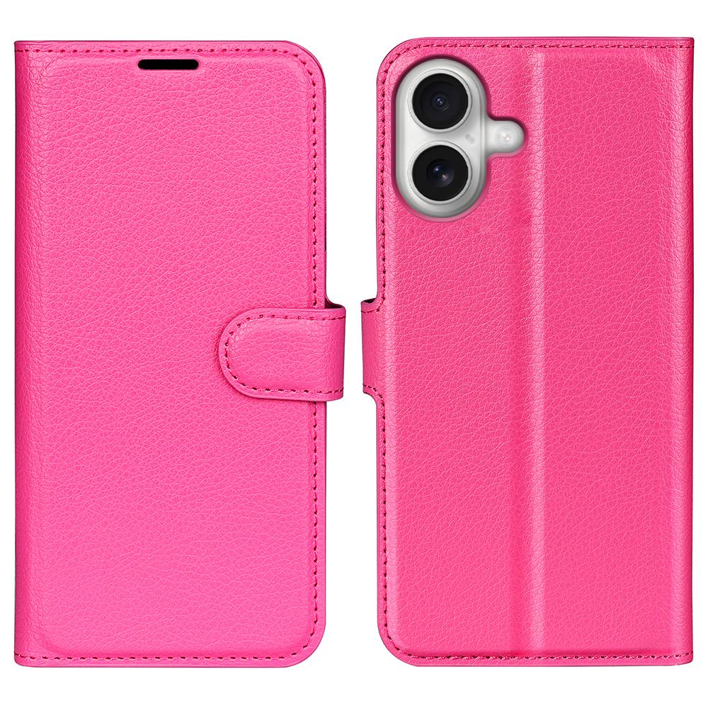 For iPhone 17 Wallet Case Litchi Texture Shockproof Leather Flip Stand Phone Cover