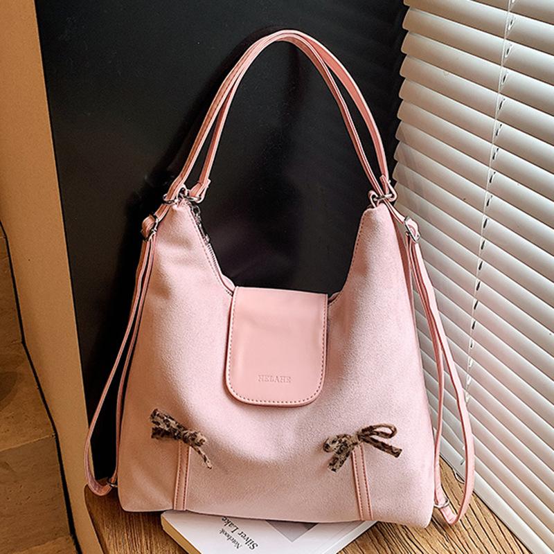 Large Capacity Double Shoulder Bag Women's Autumn 2025 New Fashion Retro Commuter Bag Single Shoulder Messenger Bag Tote Bag