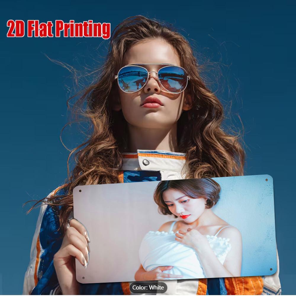 

HD Metal Tin Sign Blonde Woman in White Wet Top Sitting in Blue Sea Water Summer Beach Scene Wall Decor 15x30cm(5.9x7.8inch)