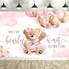 Oh Baby! Boy & Girl Baby Shower Backdrop – Blue Pink Elephant Bear Theme, Banner Decorations & Supplies Props-Tapestry