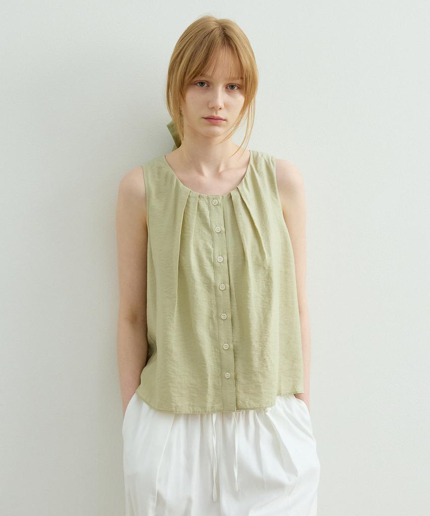 ARTID Button Sleeveless Blouse_2 Colors