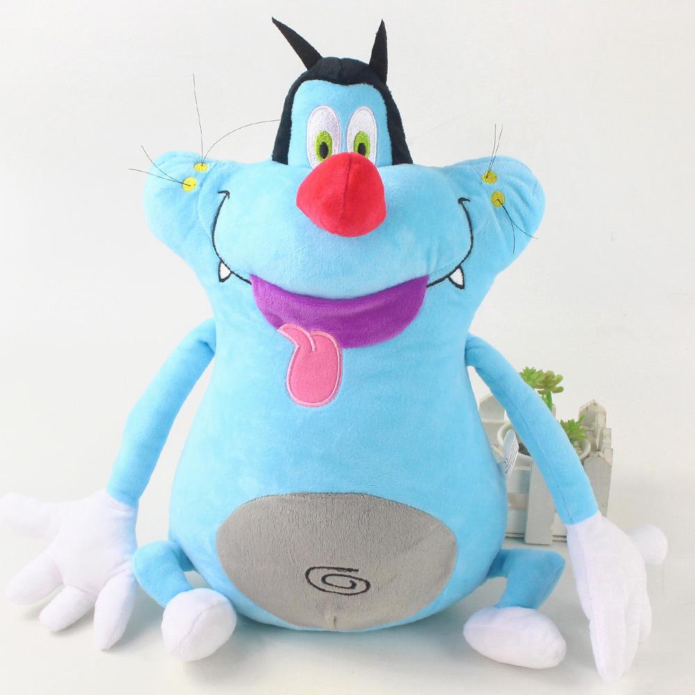 Oggy und die Kakerlaken Plüschtier 35cm Dicke Katze Oggy Stofftierpuppe Weiches Cartoon Anime Plüschkissen Geburtstagsgeschenk