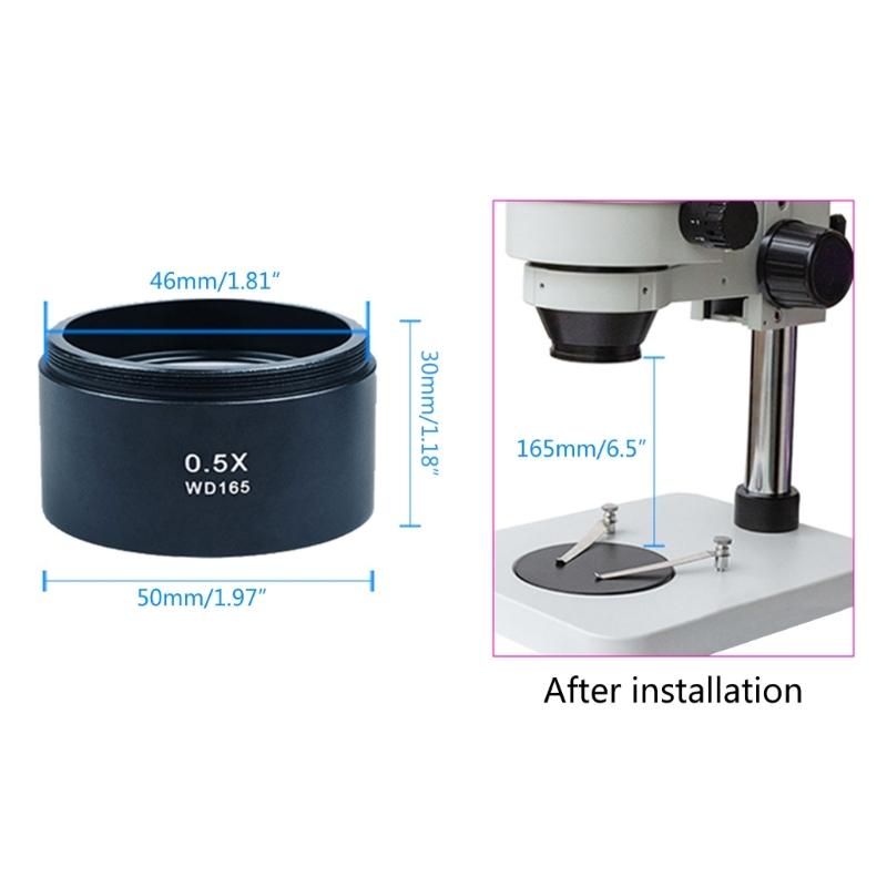 0.5X Barlow Auxiliary Objective Lens for Stereo Microscope 1-7/8" WD165