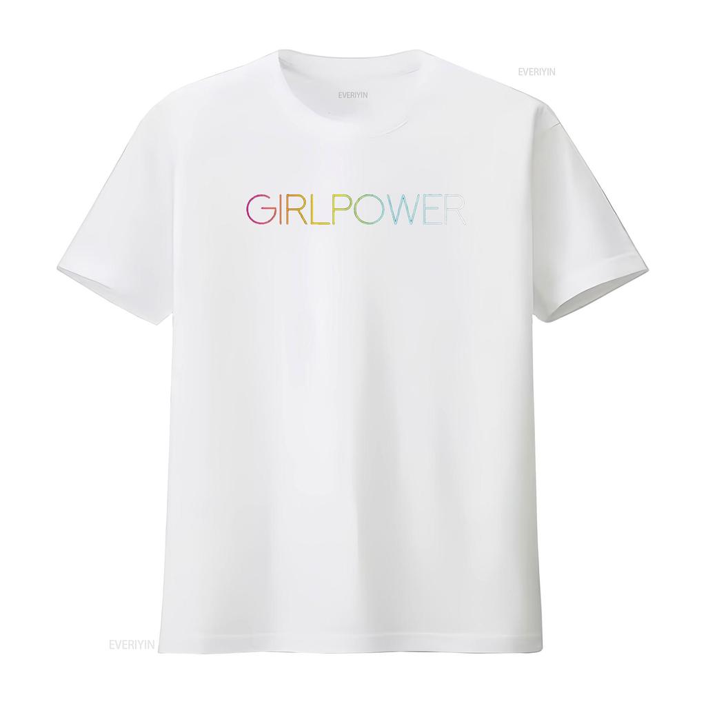 Girl Power T Shirt vintage Washed Comfortable fashion graphic Soft streetwear Stretched Top For Everyday Wear homme Casual