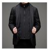 High-End Quality 90% Grey Duck Down Scarf Collar Fake Two-Piece Suit Jacket Winter Business Casual Fashion Puffer Doudoune Homme