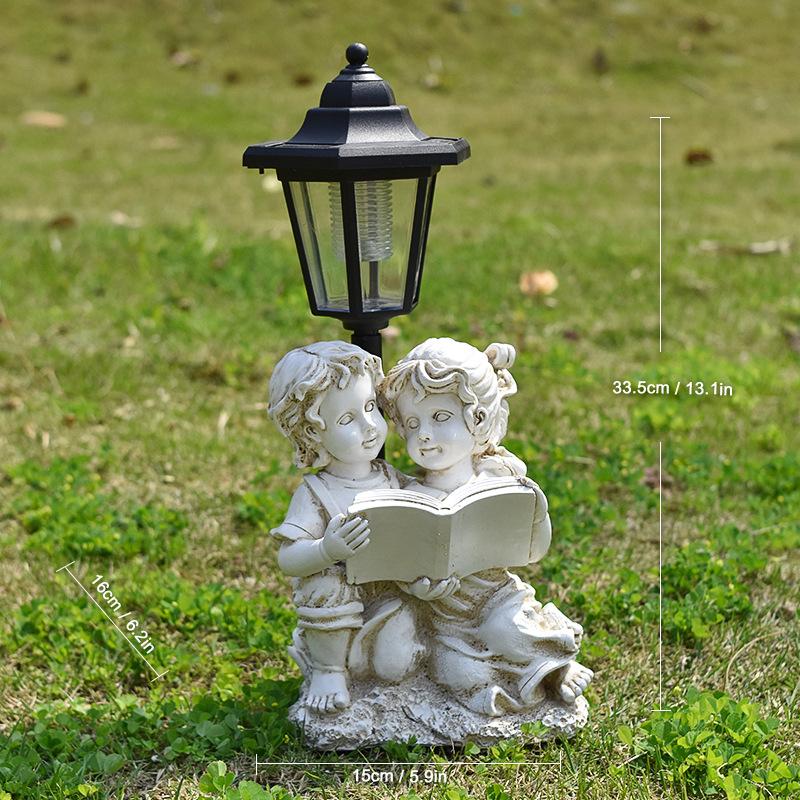 Garden Solar Light Puppy Grease Ornament Garden Ornament Sculpture Resin Craft Gift