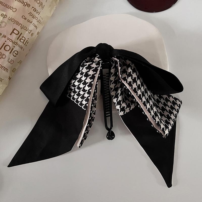 Fashion Ribbon Bow Banana Clip Simple Headwear For Women Girls Versatile Hair Claw Temperament Hairpin Headdress Vertical Clip