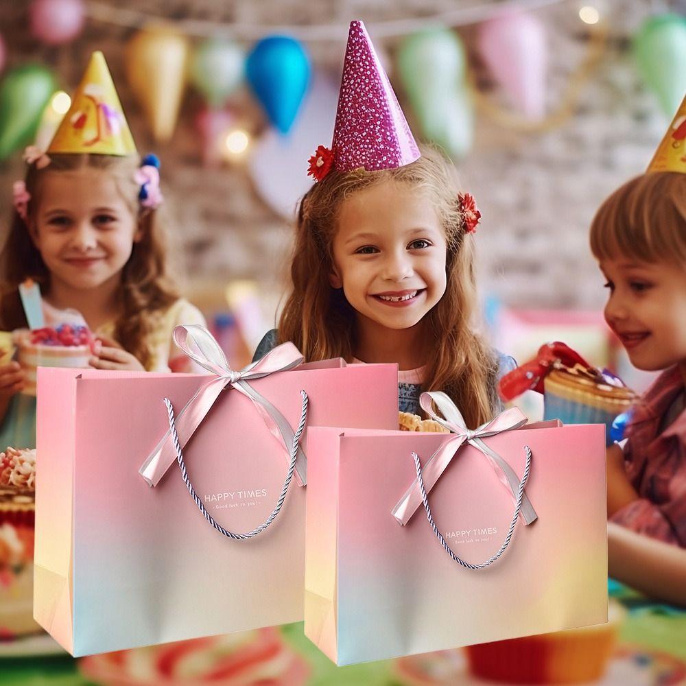 With Handles Party Favor Bag With Bow Ribbon Shopping Bags Wedding Celebration Present Wrap