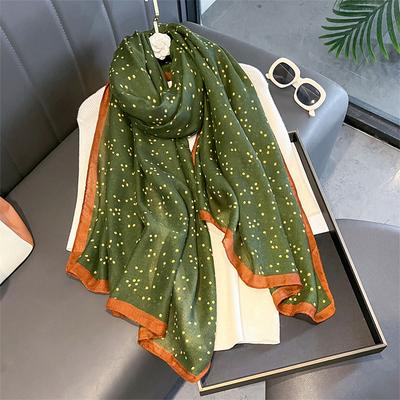 Frühlings Damen Baumwollschal Strand Hijab Schals und Tücher Luxus Blume Damen Foulard Echarpe Designer Bandana