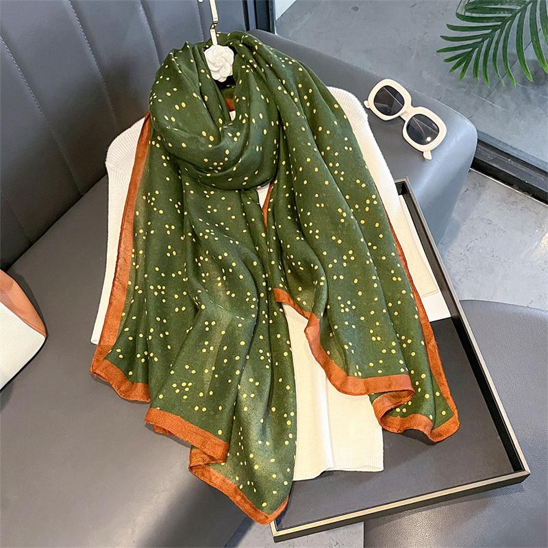 New Spring Women Cotton Scarf Beach Hijab Shawls and Wraps  Luxury Brand Flower Female Foulard Echarpe Designer Bandana