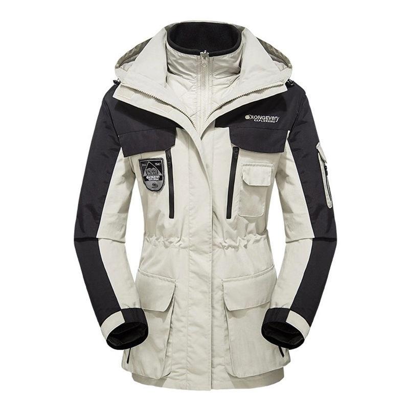 Pogrubiona, odpinana, wyszczuplająca, wodoodporna, wiatroszczelna kurtka alpinistyczna na świeżym powietrzu