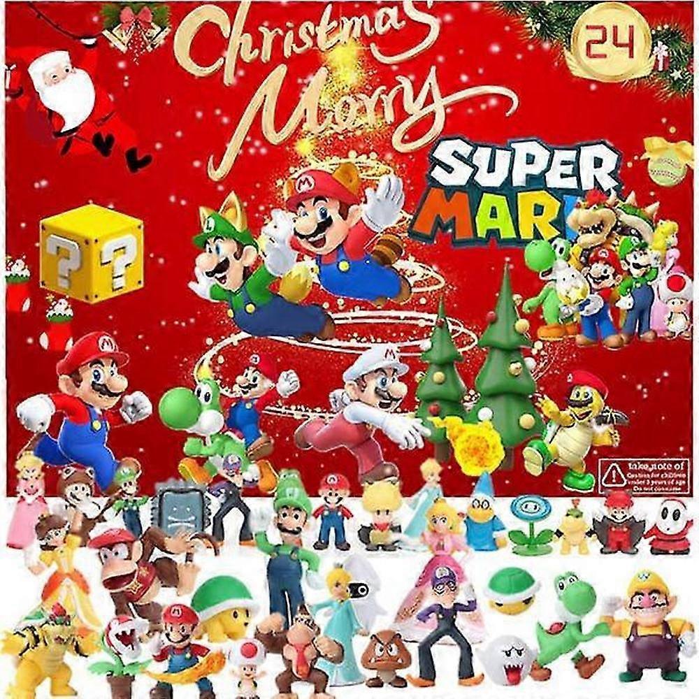 Calendrier de l'Avent Super Mario pour Enfants avec 24 Jouets Surprises