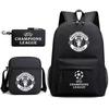 Zaino da Tifoso di Calcio per Bambini e Ragazzi Manchester United Semplice Casual Zaino Giornaliero Borsa a Spalla con Astuccio