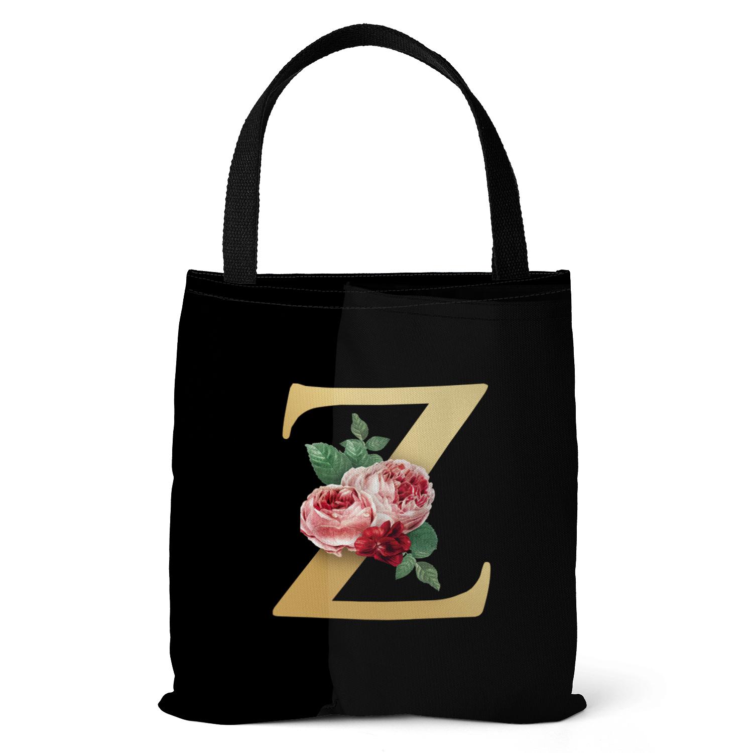 Холщовая сумка с 26 буквами и принтом, простая модная сумка, женская сумка с верхней ручкой, сумка через плечо