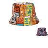 Reversible Wide Brim Bucket Hat Unisex Double-Sided Plaid Print Adjustable Polyester/Cotton Outdoor Sun Hat
