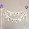 Happy Birthday Party Cake Flag Topper Creative Cloth Letter Decor DIY Baking Decor for Festive Cakes