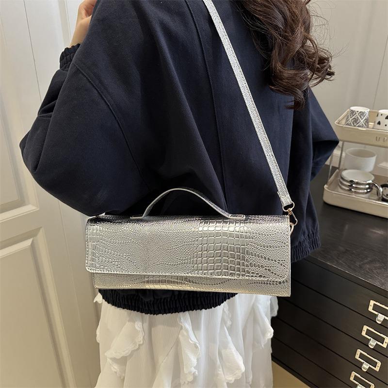 Niche design long handbag light luxury high texture temperament simple shoulder messenger bag solid color versatile women's bag