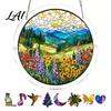 Irregular Puzzle Piece Suncatcher Acrylic Jigsaw Kit Stained Glass Style DIY Window No Glue Hanging Ornament for Home Decor Gift Women Men