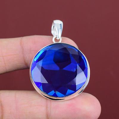 Facettierter Tansanitquarz Anhänger 925 Sterling Silber Anhänger Top Qualität Edelstein Anhänger dezenter Schmuck handgefertigter Anhänger Jubiläumsgeschenke