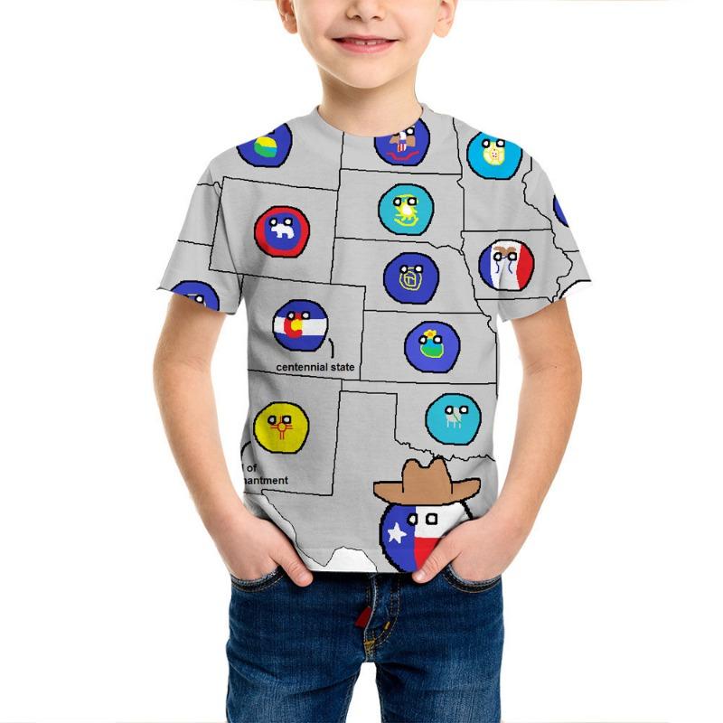 Tricou pentru băieți Imprimat 3D Culoare Fum Flacără Tendință Modă Imprimat Mânecă Scurtă Top de Vară Tricouri Băieți