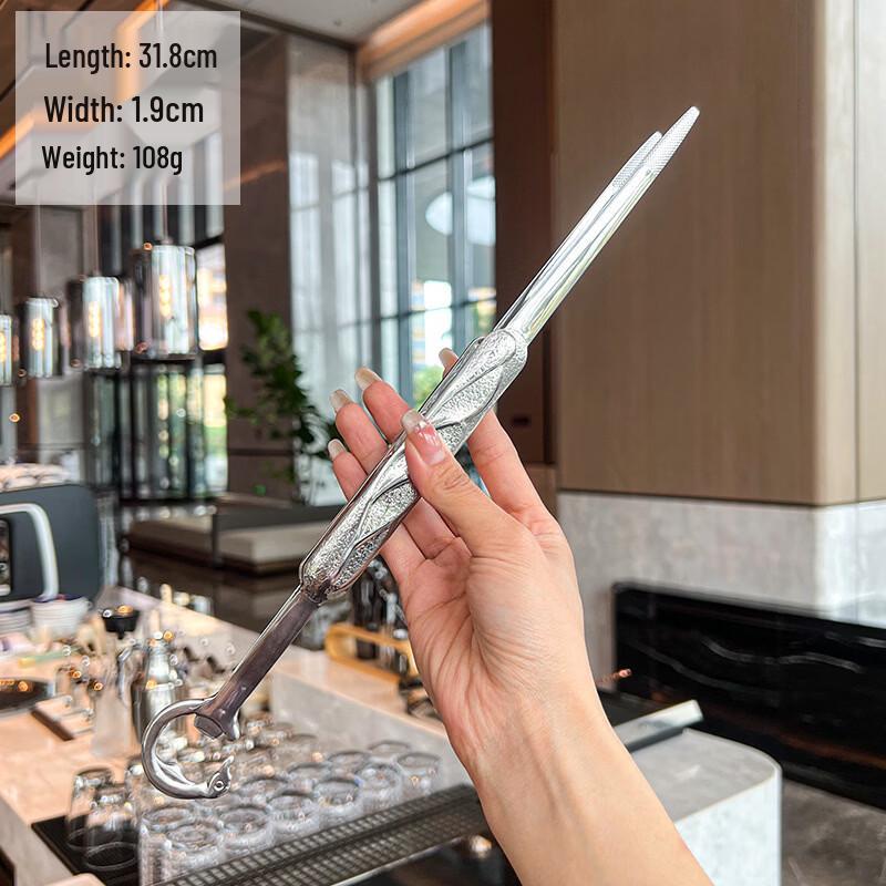 ZhiZhou 304 Stainless Steel Crane Feather BBQ Tongs Set