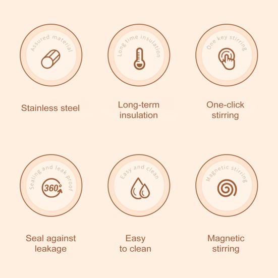 Self Stirring Coffee Mug USB Rechargeable Electric Blender Cup Automatic Mixing Cup for Home Office Travel Hot Cold Drinks