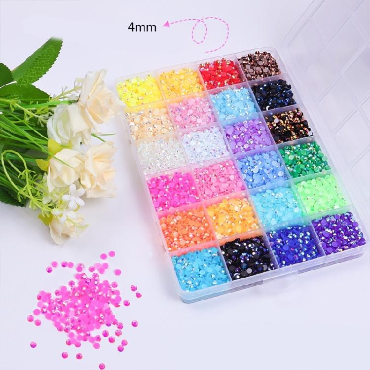 Electroplated Resin Rhinestones In 15 Section Case Ideal For Nails And Jewelry Decoration