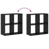Bookshelf Black Oak Effect 69.5 x 29 x 69.5 cm