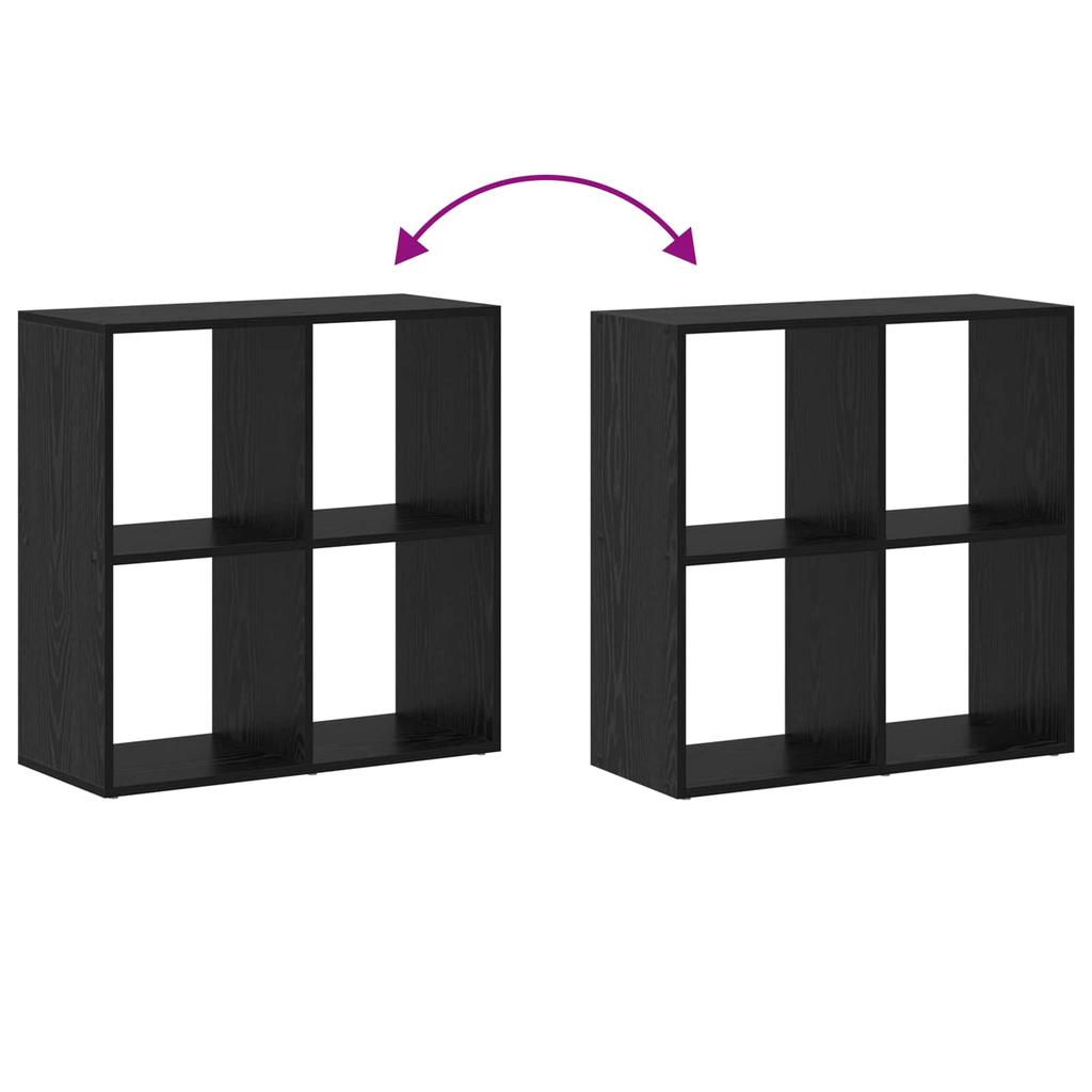 Bookshelf Black Oak Effect 69.5 x 29 x 69.5 cm