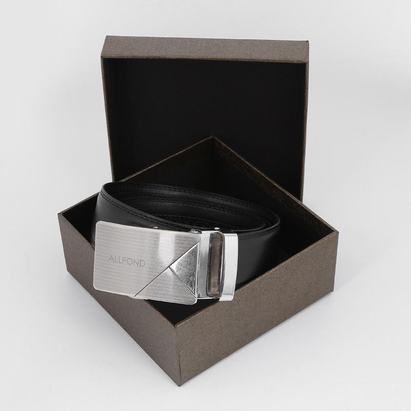 Kraft Paper Jewelry Gift Box with Cover, Square Black Belt Design