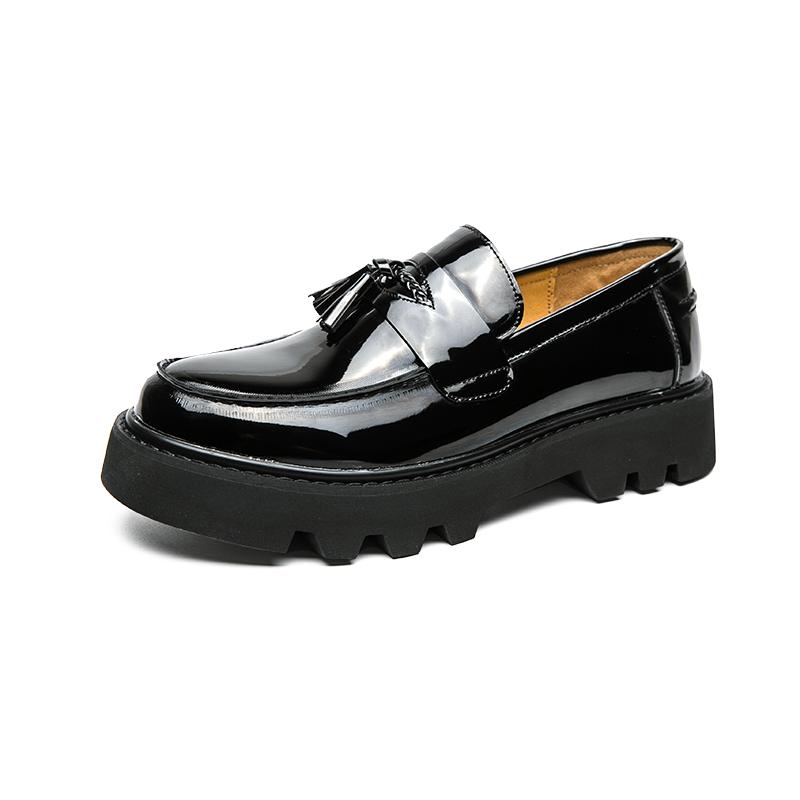 Fashion Lacquer leather men's loafer Leisure hot selling styles Fashion party or work office 38-46 Outdoor Street Thick soled shoes