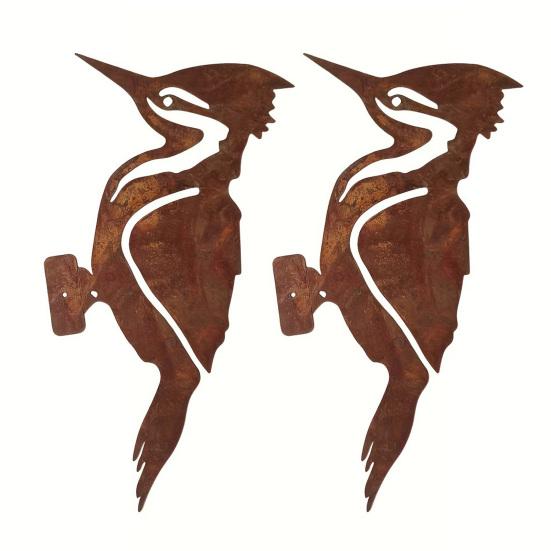 

2Pcs Woodpecker Garden Statue Wrought Iron Silhouette Art for Outdoor Decor Easy Install Tree Ornament for Garden Balcony Courtyard 2pcs