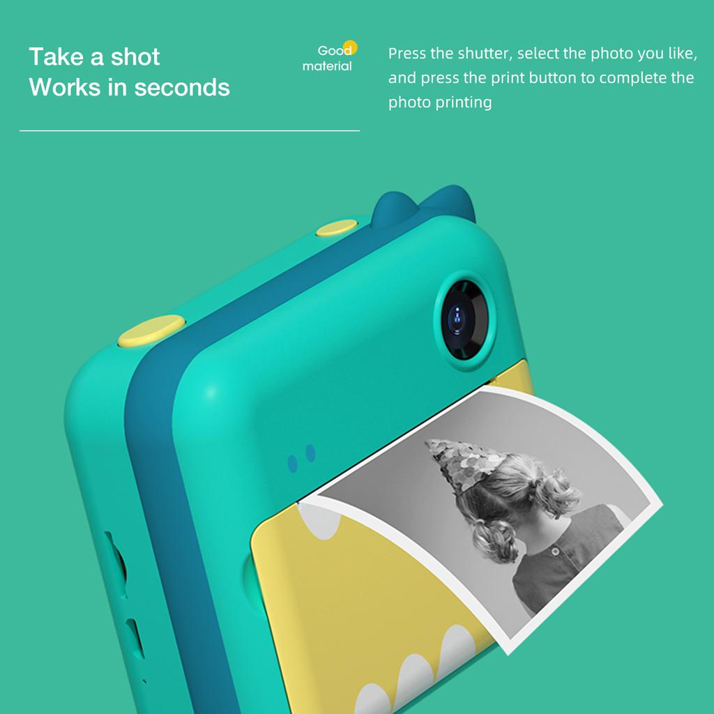 P1 Kids Camera 32GB Children Instant Camera Photo Printer 2.4 inch IPS Screen Christmas Birthday Gifts for Girls with