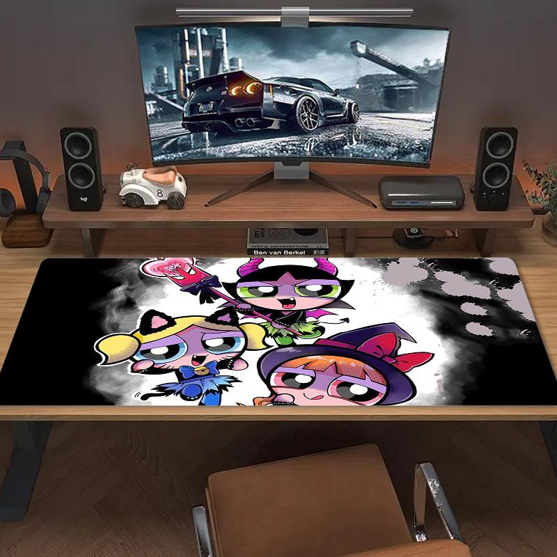The Powerpuff Girls2 Print Cushion Non-slip Laptop Tablet Big Mousepad XXL Mat Mini PC Playmat With Lock edge