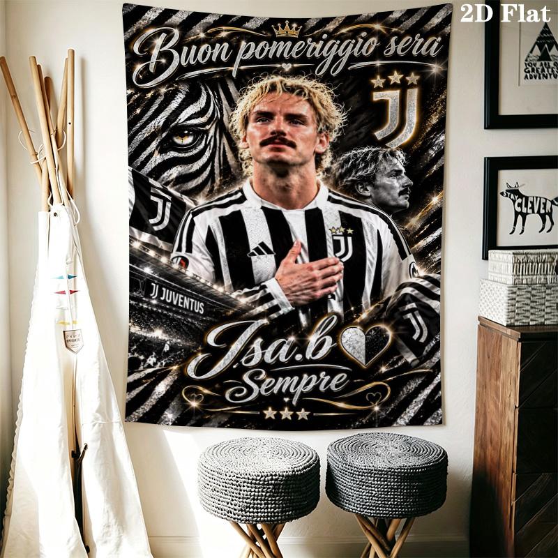 CR7 Career Milestone Tapestry, Multi Club Badge Ronaldo Stats Display Soccer Wall Art Decor