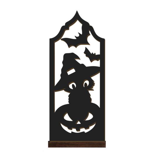 Spooky Home Decor Halloween Candle Holder, Gothic Hollow Silhouette Holder for Tea Lights, Dark Festive Atmosphere Lighting Style Pumpkin Ghost