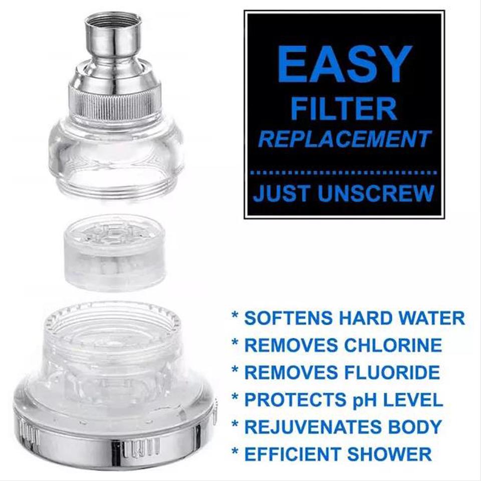 High Pressure Wall Mount Rainfall Showerhead Water Saving 3 Modes Adjustable Ceiling Shower Head Chlorine Fluoride Water Filter