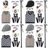 Disfraz de abuelo premium con peluca, chaleco elegante y accesorios para niños y adultos.