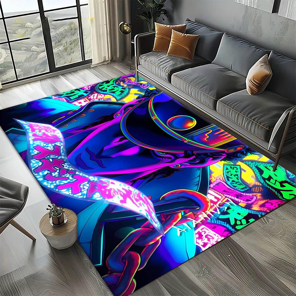 Cartoon J-JoJo B-Bizarre Anime Adventure Carpet Rug Art for Room Decor Home Bedroom Sofa Gift Kids Area Rug Non-slip Floor Mat