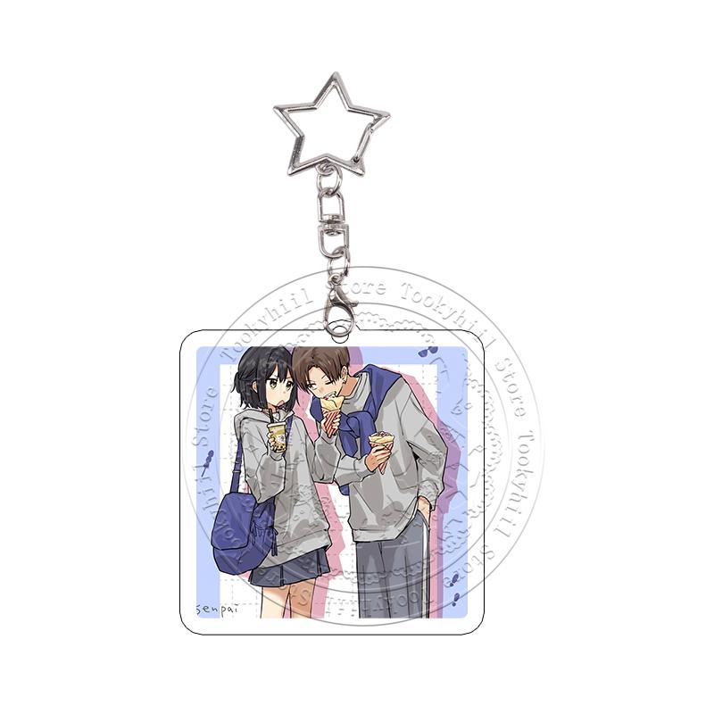 10Pcs Senpai Is An Otokonoko Anime Acrylic Keychains Decoration Keyring Cute Character Keyrings Pendant Decor Gift for Fans