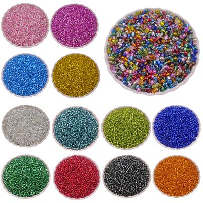 Ciondolo Per Collana Bracciale Creazione Gioielli Placcato Argento Fai da Te Mini 3mm 4mm Perline di Vetro Seme Colore Caramella Perline Sfuse