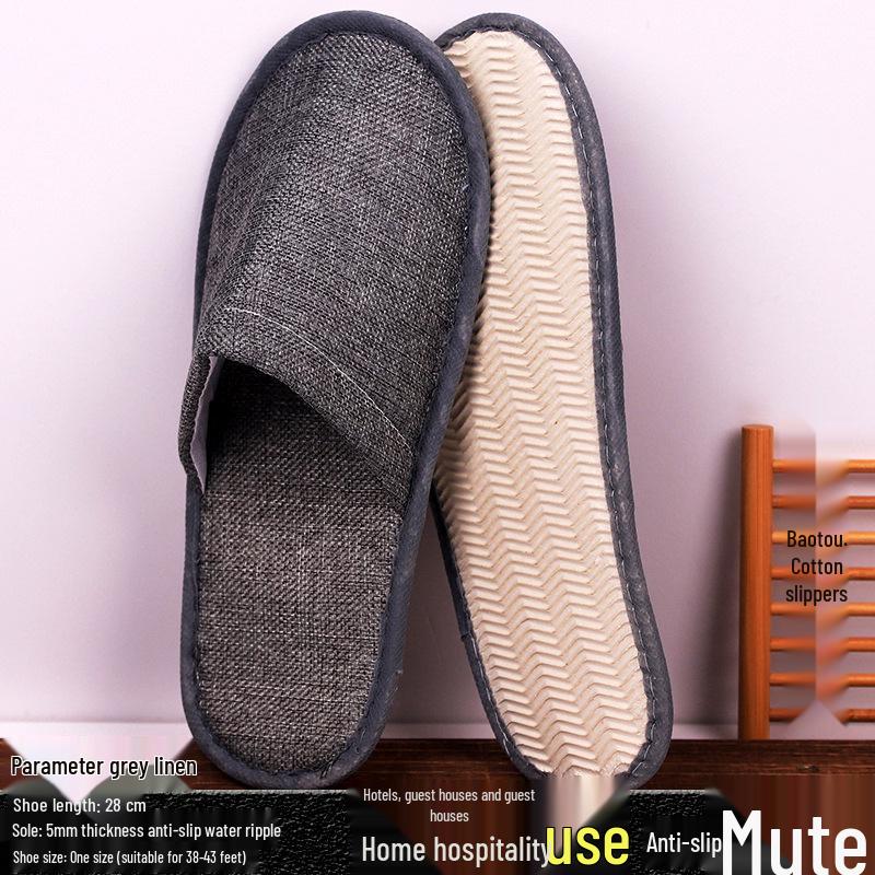 High-End Anti-Slip Bathroom Slippers with PVC Sole for Guest Use