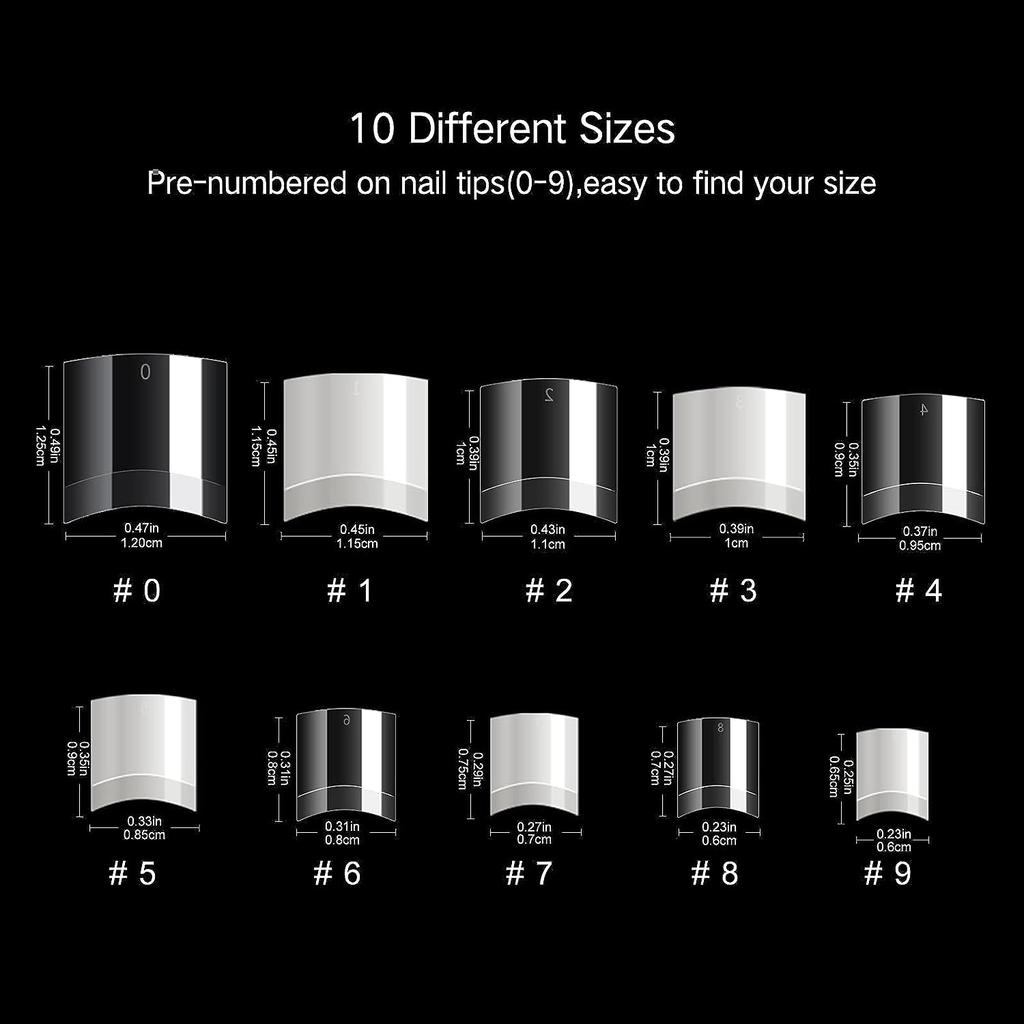 500PCS Kurze Nagelspitzen Acrylnägel Klare falsche Nagelspitzen Kurze künstliche Spitzen für DIY Nail Art Maniküre mit Box