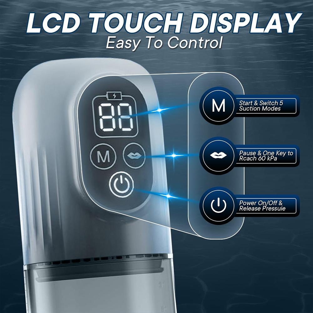 Penispumpe Penisforstørrer Forlenger Elektrisk Penis Vakuum Pumpe med Smart Trening Penis Hylse Mannlig Masturbator Sexleketøy for Menn