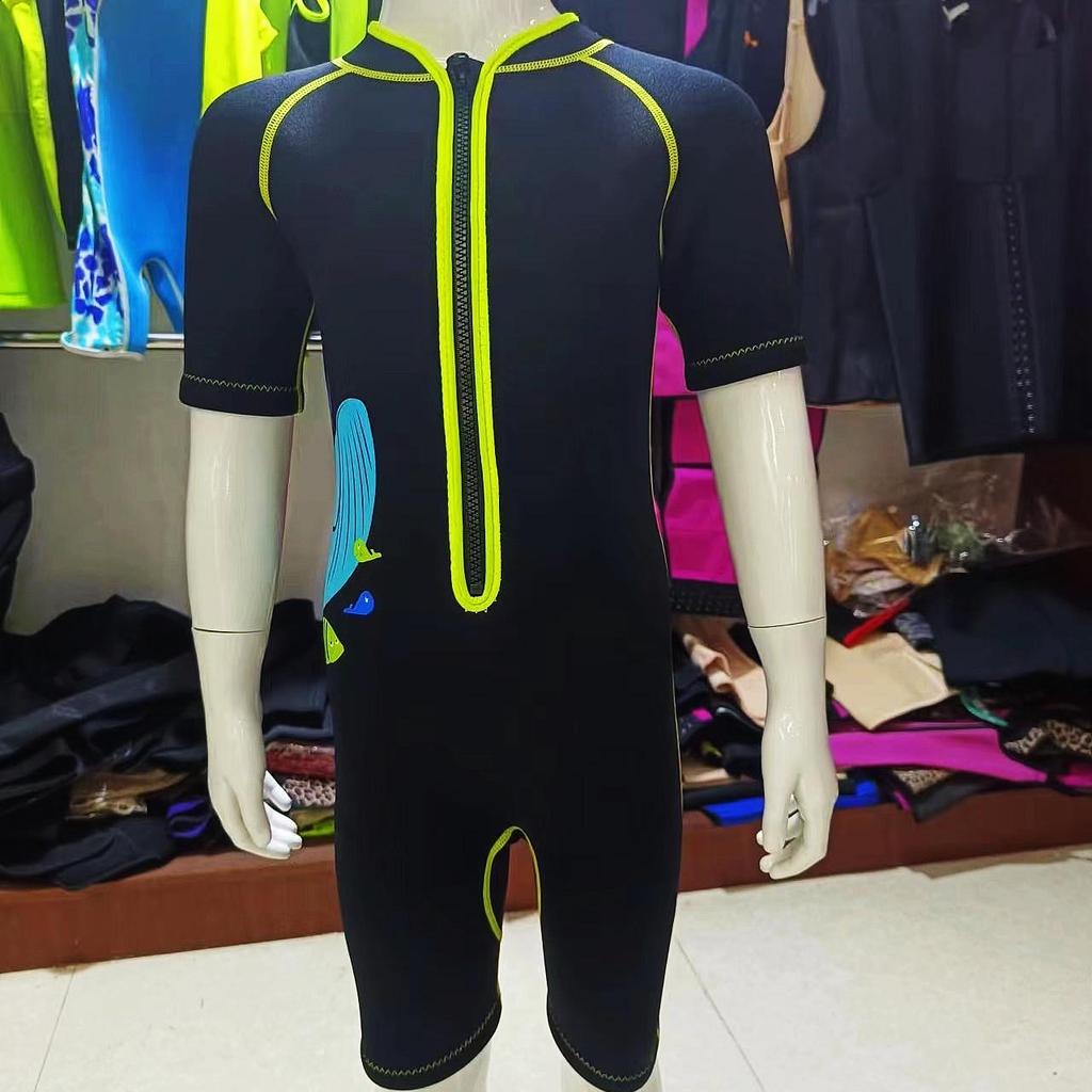 Kinder Kurzarm-Einteiler Badeanzug mit Sonnenschutz und schnelltrocknendem Stoff