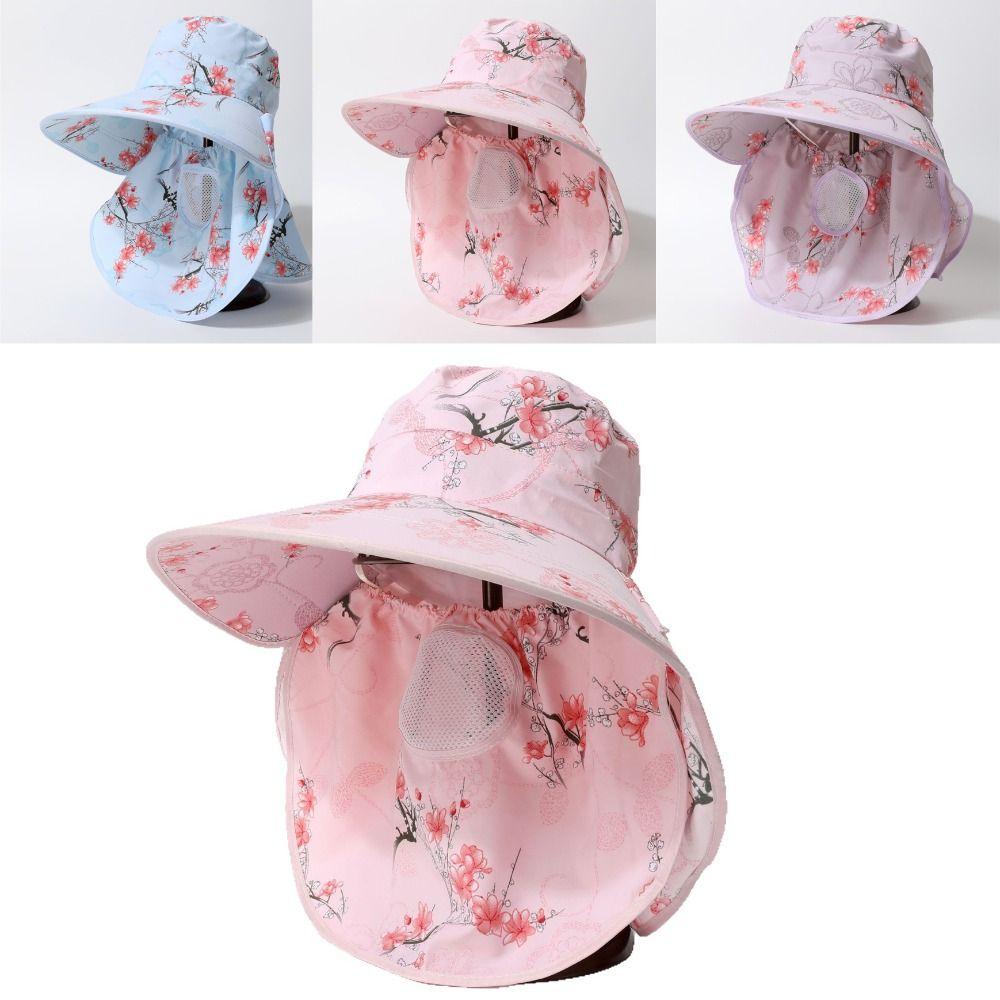 Face  Neck Protection Sunscreen Hat Breathable Ponytail Hat Quick Drying Fisherman Hat  Outdoor