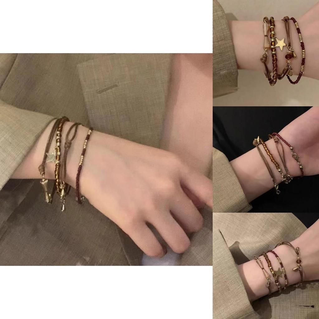 Luxury Vintage Chic Womens Beaded Bracelet With Crystal And Star Elements