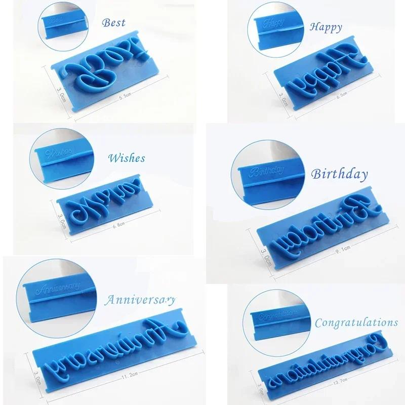 1 Set Cake Baking Molds Alphabet Letter Words Cookie Press Stamp Embosser Cutter Fondant Mould Cake Decorating Tools