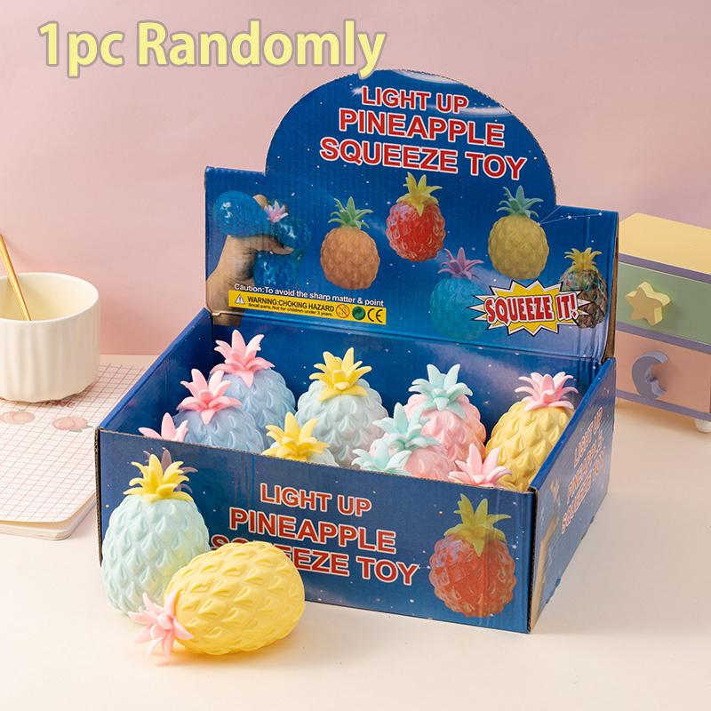 Pineapple Stress Ball Water Feeling Squishy Vent Toys Water Beads Squeeze Fidget Toy Anxiety Stress Relief Toy Sensory Squish