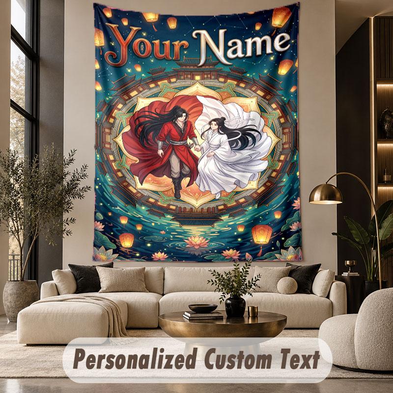 Valentine Love (37) Theme Custom Tapestry Personalized Custom Name Text Wall Hanging Tapestry Home Decor Background Cloth